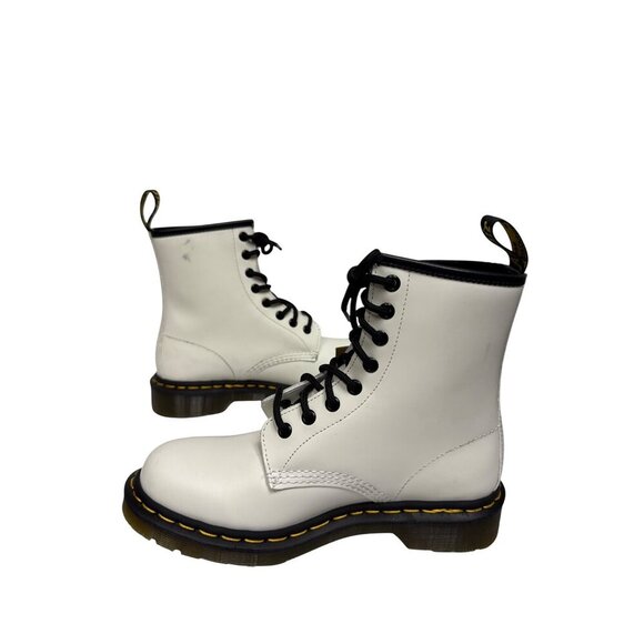 Dr Martens 1460 Women's Boots Patent Smooth Leather Combat White Size 7 NEW SPOT - Picture 8 of 11